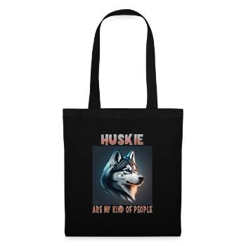 Hunde Spruch Huskie Design für Hundeliebhaber - Stoffbeutel - Schwarz - Vorne