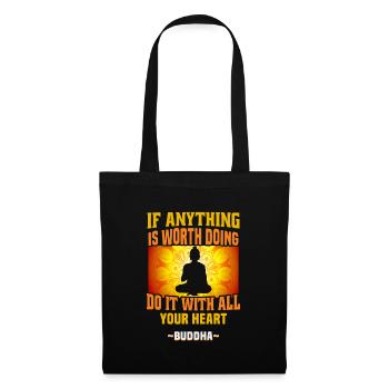 Buddhist Meditation Zen Buddha Buddhismus und Yoga - Stoffbeutel - Schwarz - Vorne