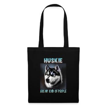 Hunde Spruch Huskie Design für Hundeliebhaber - Stoffbeutel - Schwarz - Vorne