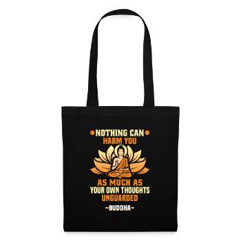 Méditation bouddhiste Bouddhisme Zen Bouddha Bouddhisme et Yoga - Sac en tissu - noir - Devant