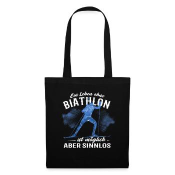 Biathlon Sportart Sport Wintersport Herren - Stoffbeutel - Schwarz - Vorne