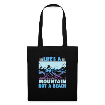 Skifahrer Life's a mountain not a beach Ski - Stoffbeutel - Schwarz - Vorne