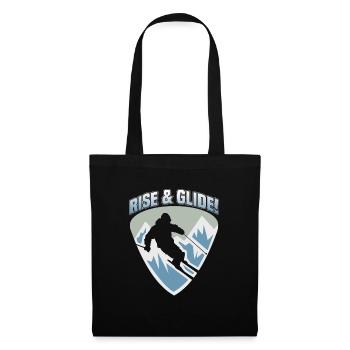 Skier Rise & Glide Ski - Tote Bag - black - Front