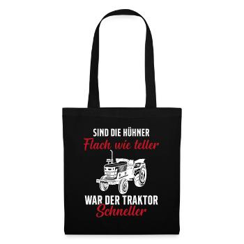 Traktor Trecker Spruch Bauernhof Landwirt Bauer - Stoffbeutel - Schwarz - Vorne