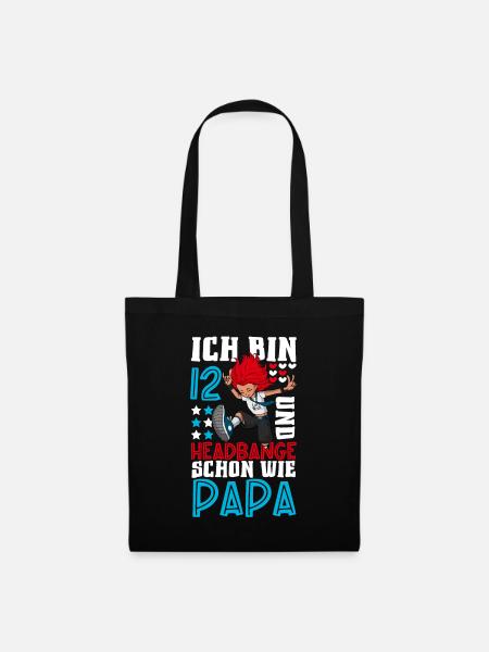 Ich bin 12 - Mädchen Rocker - Stoffbeutel - Schwarz