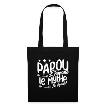 Grand-Père Papou l'Homme le Mythe la Légende - Sac en tissu - noir - Devant
