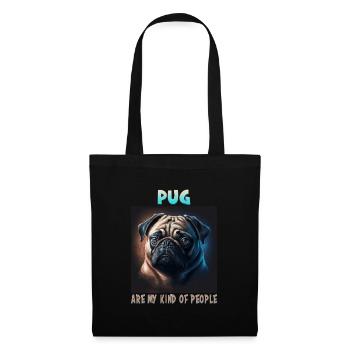 Hunde Spruch Mops Design für Hundeliebhaber - Stoffbeutel - Schwarz - Vorne