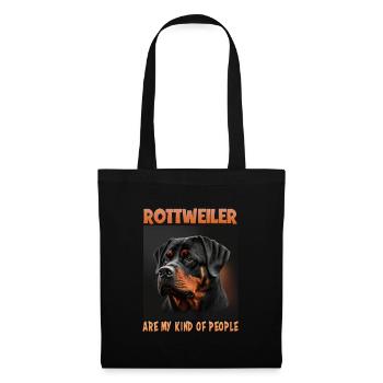 Hunde Spruch Rottweiler Design für Hundeliebhaber - Stoffbeutel - Schwarz - Vorne