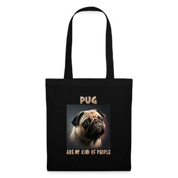 Hunde Spruch Mops Design für Hundeliebhaber - Stoffbeutel - Schwarz - Vorne