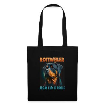 Hunde Spruch Rottweiler Design für Hundeliebhaber - Stoffbeutel - Schwarz - Vorne
