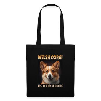 Hunde Spruch Welsh Corgi Design für Hundeliebhaber - Stoffbeutel - Schwarz - Vorne