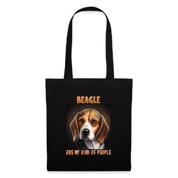 Hunde Spruch Beagle Design für Hundeliebhaber - Stoffbeutel - Schwarz - Vorne