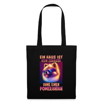 Hunde Spruch Pomeranian Design für Hundeliebhaber - Stoffbeutel - Schwarz - Vorne
