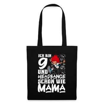 I'm 9 - Girl Rocker - Tote Bag - black - Front