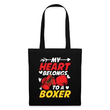 My Heart Belongs To A Boxer - Stoffbeutel - Schwarz - Vorne