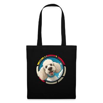 Dog Cartoon Poodle Design pour les amoureux des chiens - Sac en tissu - noir - Devant