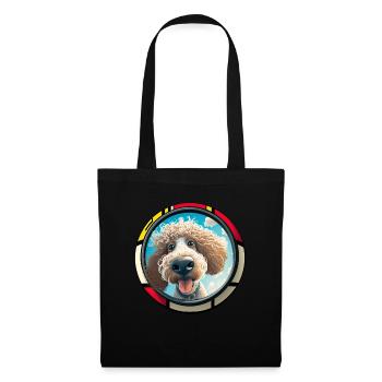 Dog Cartoon Poodle Design pour les amoureux des chiens - Sac en tissu - noir - Devant