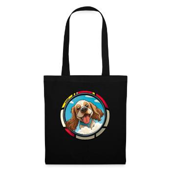 Dog Cartoon Cocker Spaniel pour les amoureux des chiens - Sac en tissu - noir - Devant