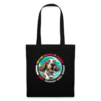 Dog Cartoon Cocker Spaniel pour les amoureux des chiens - Sac en tissu - noir - Devant