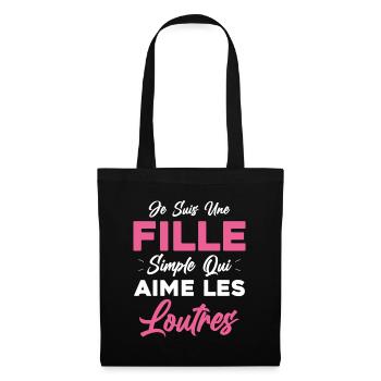 Je Suis Une Fille Simple Qui Aime Les Loutres - Sac en tissu - noir - Devant