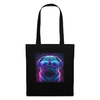 Hunde Spruch Mops Design für Hundeliebhaber - Stoffbeutel - Schwarz - Vorne