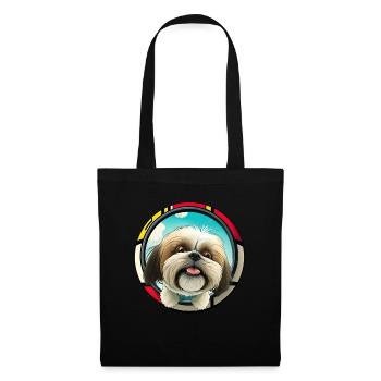 Dog Saying Shih Tzu Cartoon pour les amoureux des chiens - Sac en tissu - noir - Devant