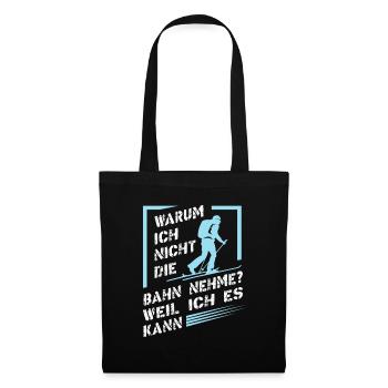 Why don't I take the train? Ski touring - Tote Bag - black - Front