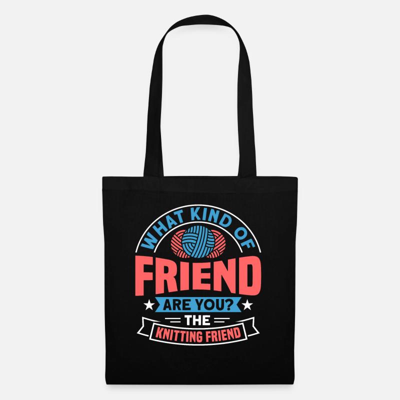 Handmade knitting funny knitting saying - Tote Bag - black