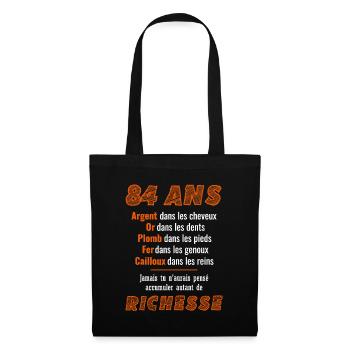 84 Ans Anniversaire Drôle Idée Cadeau - Sac en tissu - noir - Devant