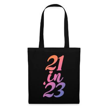 Geschenk zum 21. Geburtstag 21 Jahre alte Männer & Frauen - Stoffbeutel - Schwarz - Vorne