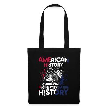 American History Begins With Native History - Stoffbeutel - Schwarz - Vorne