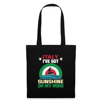 Italie vacances à la plage au bord de la mer Design beach motif - Sac en tissu - noir - Devant