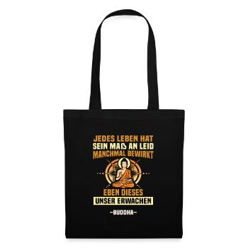 Buddhist Meditation Zen Buddha Buddhismus und Yoga - Stoffbeutel - Schwarz - Vorne