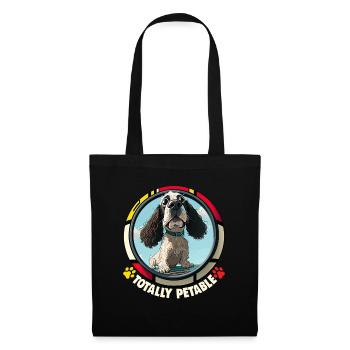 Dog Cartoon Cocker Spaniel pour les amoureux des chiens - Sac en tissu - noir - Devant