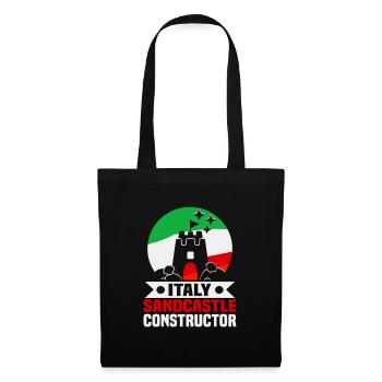 Italien Strandurlaub am Meer Design Strandmotiv - Stoffbeutel - Schwarz - Vorne