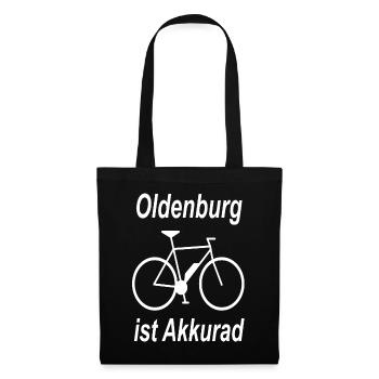 Oldenburg ist Akkurad Fahrrad E-Bike v2 - Stoffbeutel - Schwarz - Vorne