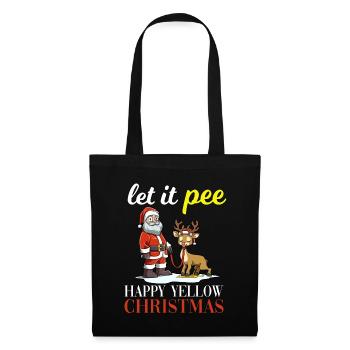 Let It Pee Happy Yellow Christmas für Männer und - Stoffbeutel - Schwarz - Vorne