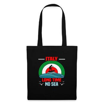 Italie vacances à la plage au bord de la mer Design beach motif - Sac en tissu - noir - Devant