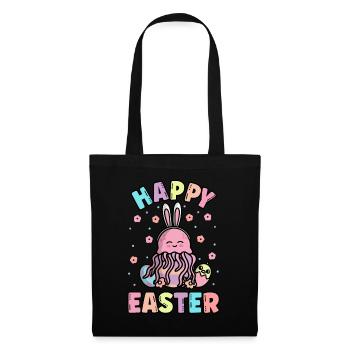 Happy Easter Jellyfish With Rabbit Ears Spring - Tote Bag - black - Front