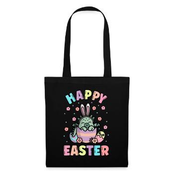 Happy Easter Dragon With Rabbit Ears Spring - Tote Bag - black - Front