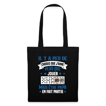 J'aime plus que jouer mais être papa idée cadeau - Sac en tissu - noir - Devant