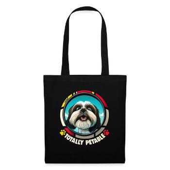 Dog Saying Shih Tzu Cartoon pour les amoureux des chiens - Sac en tissu - noir - Devant