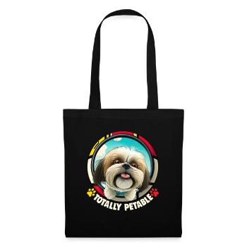 Dog Saying Shih Tzu Cartoon pour les amoureux des chiens - Sac en tissu - noir - Devant