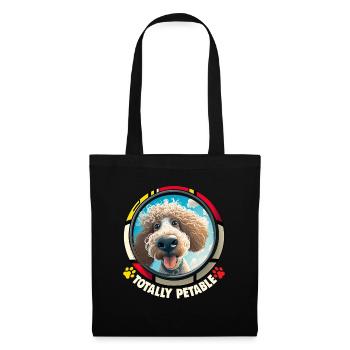 Dog Cartoon Poodle Design pour les amoureux des chiens - Sac en tissu - noir - Devant