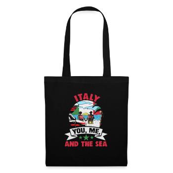 Italie vacances à la plage au bord de la mer Design beach motif - Sac en tissu - noir - Devant