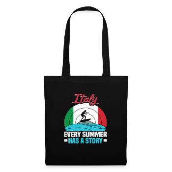 Italie vacances à la plage au bord de la mer Design beach motif - Sac en tissu - noir - Devant