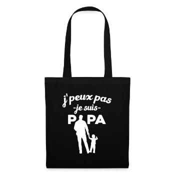 Je peux pas je suis papa bébé - Sac en tissu - noir - Devant