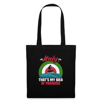 Italie vacances à la plage au bord de la mer Design beach motif - Sac en tissu - noir - Devant