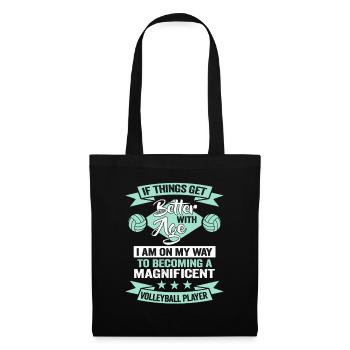Entraîneur de volleyball de plage Entraîneur d’anniversaire Équipe de volleyball - Sac en tissu - noir - Devant