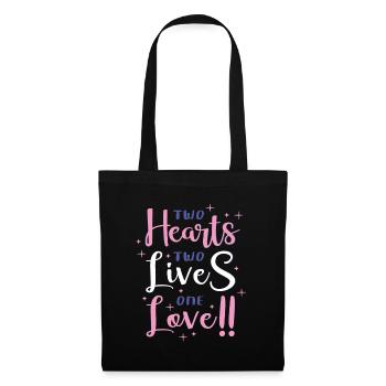 Two Hearts, Two Lives, One Love - Tote Bag - black - Front